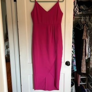 Pink midi cocktail dress